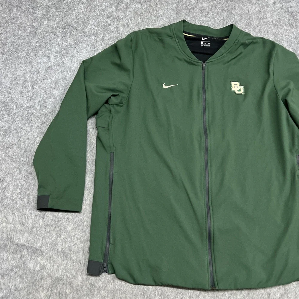 Baylor Bears Jacket Mens 2XL Green NCAA Football Nike Full Zip College‎ Warm Up